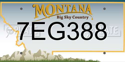 7EG388 Montana License Plate