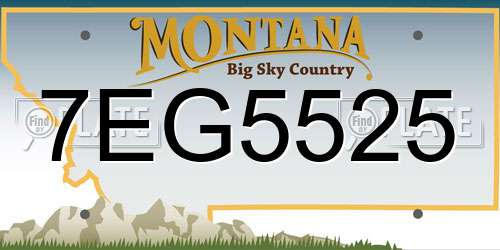 7EG5525 Montana License Plate