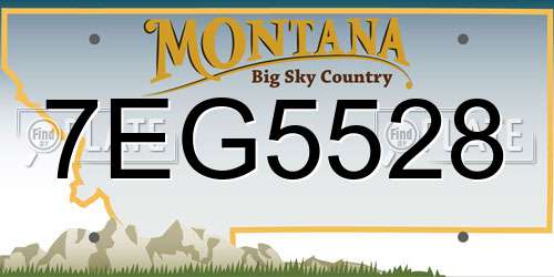 7EG5528 Montana License Plate