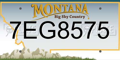 7EG8575 Montana License Plate