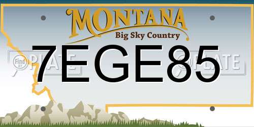 7EGE85 Montana License Plate