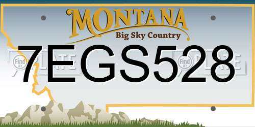 7EGS528 Montana License Plate