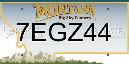 7EGZ44 Montana License Plate