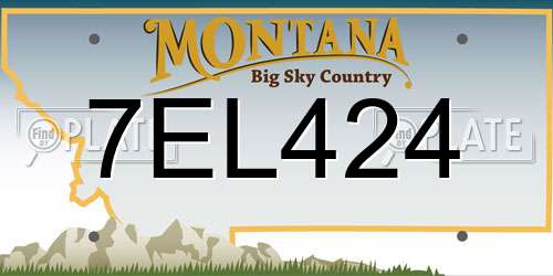 7EL424 Montana License Plate
