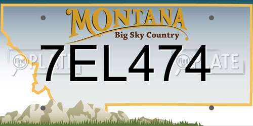 7EL474 Montana License Plate