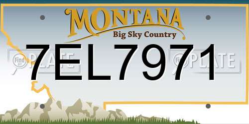 7EL7971 Montana License Plate
