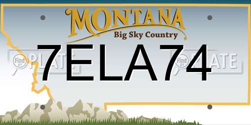 7ELA74 Montana License Plate