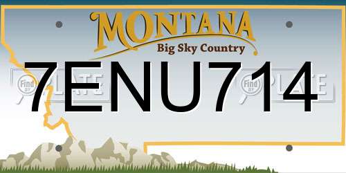 7ENU714 Montana License Plate