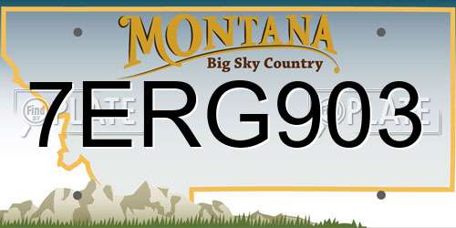 7ERG903 Montana License Plate