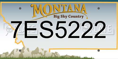 7ES5222 Montana License Plate