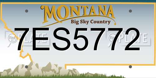 7ES5772 Montana License Plate