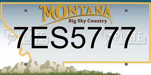 7ES5777 Montana License Plate