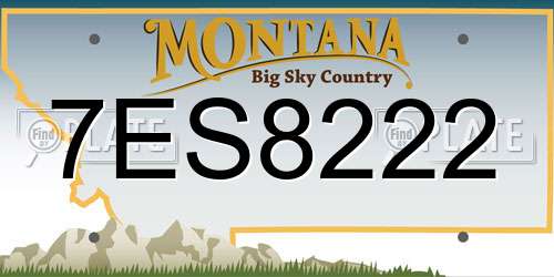 7ES8222 Montana License Plate