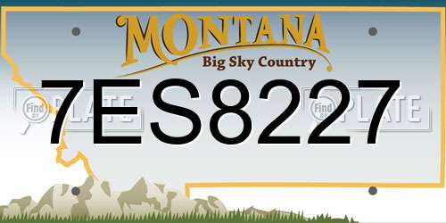 7ES8227 Montana License Plate