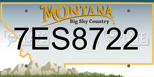 7ES8722 Montana License Plate