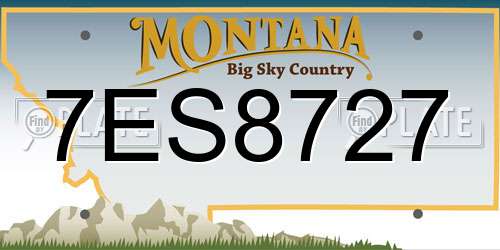 7ES8727 Montana License Plate