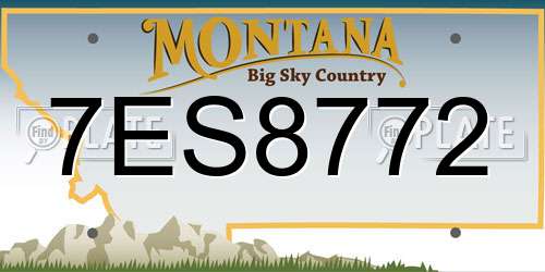 7ES8772 Montana License Plate
