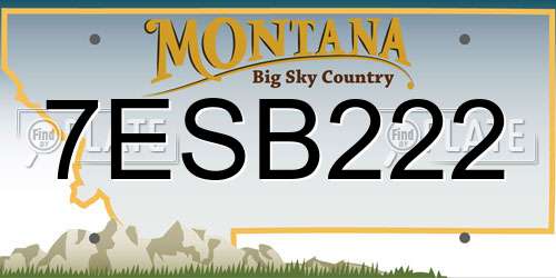 7ESB222 Montana License Plate
