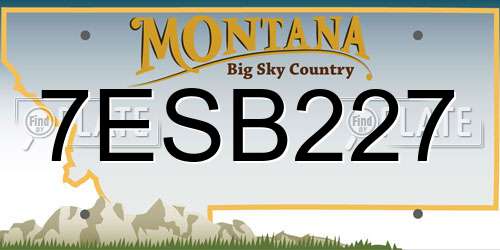 7ESB227 Montana License Plate