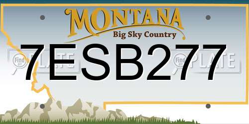 7ESB277 Montana License Plate