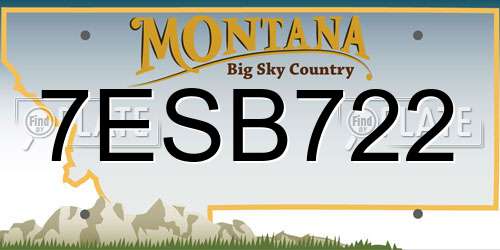 7ESB722 Montana License Plate
