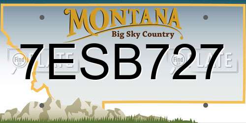 7ESB727 Montana License Plate