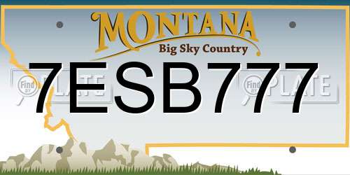 7ESB777 Montana License Plate