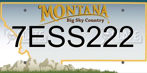 7ESS222 Montana License Plate