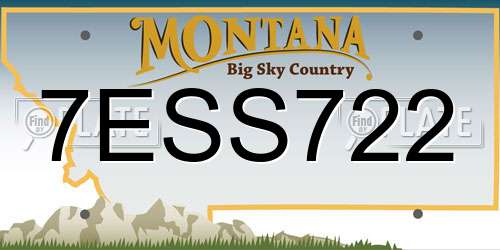 7ESS722 Montana License Plate