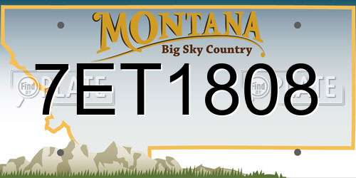7ET1808 Montana License Plate