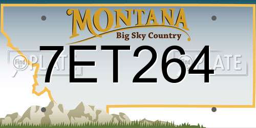 7ET264 Montana License Plate