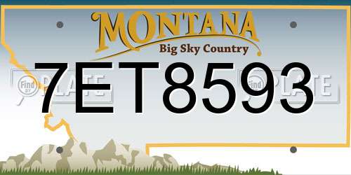 7ET8593 Montana License Plate