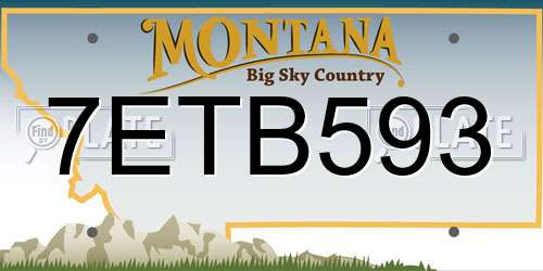 7ETB593 Montana License Plate