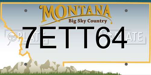 7ETT64 Montana License Plate