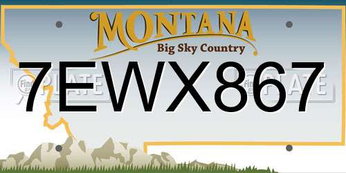7EWX867 Montana License Plate