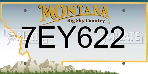 7EY622 Montana License Plate
