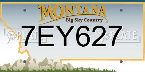 7EY627 Montana License Plate