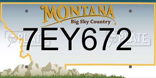 7EY672 Montana License Plate