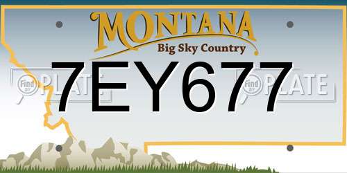 7EY677 Montana License Plate