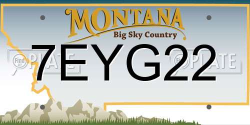 7EYG22 Montana License Plate