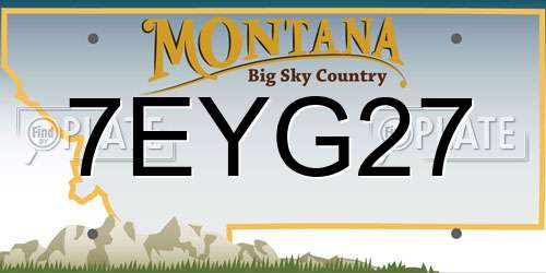 7EYG27 Montana License Plate