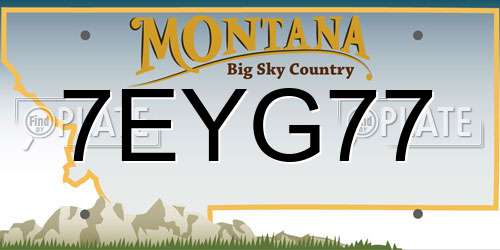 7EYG77 Montana License Plate