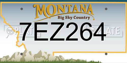 7EZ264 Montana License Plate
