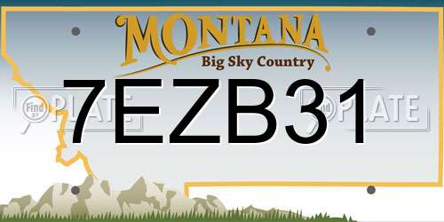 7EZB31 Montana License Plate