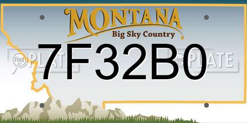 7F32B0 Montana License Plate