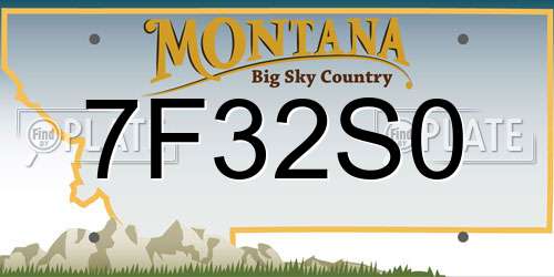 7F32S0 Montana License Plate