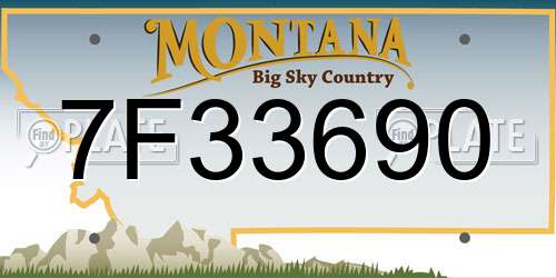 7F33690 Montana License Plate