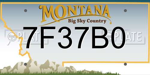 7F37B0 Montana License Plate