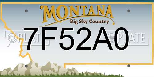 7F52A0 Montana License Plate
