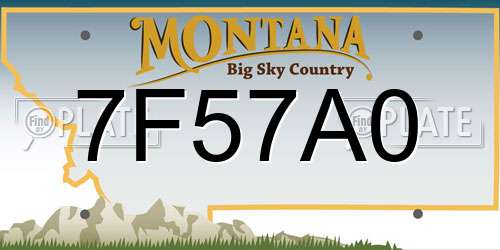 7F57A0 Montana License Plate